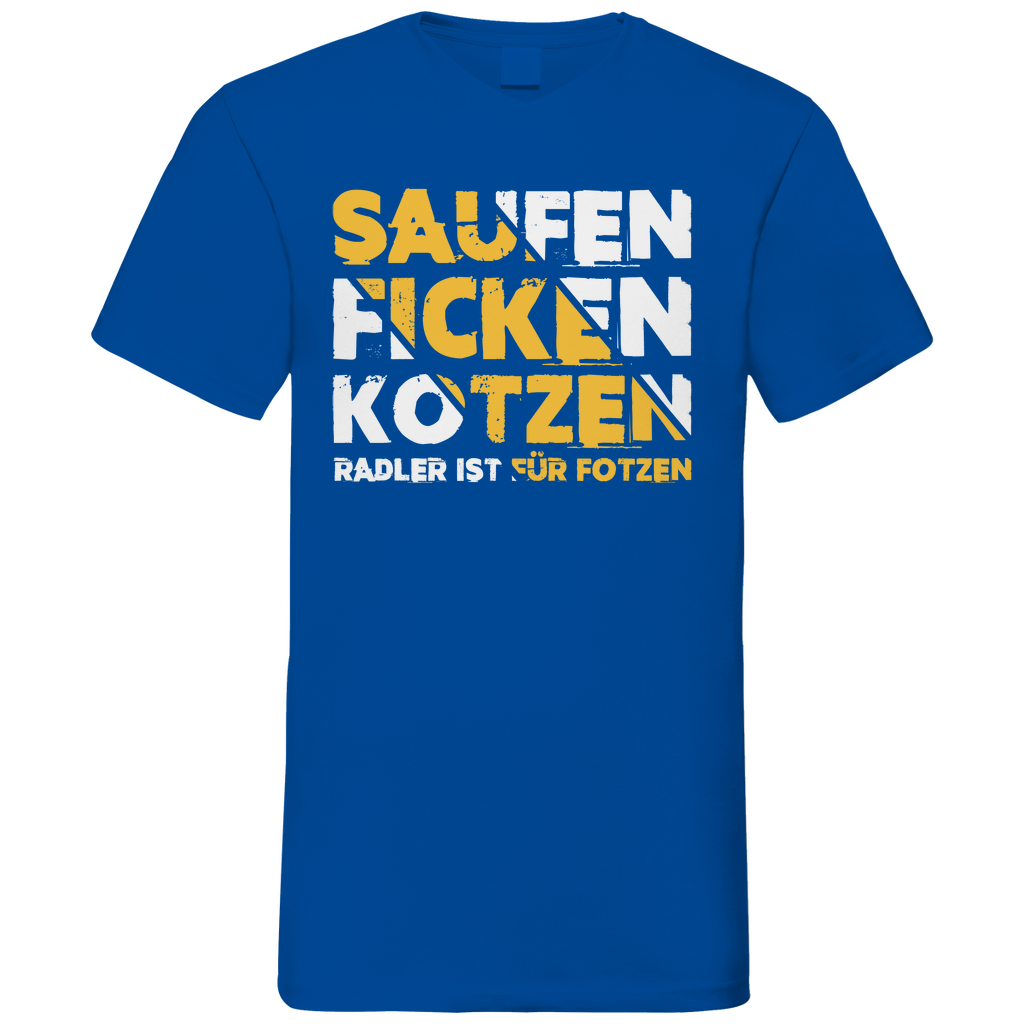 Saufen Ficken Kotzen Radler ist für Fotzen - Herren V-Neck Shirt Royal Blue