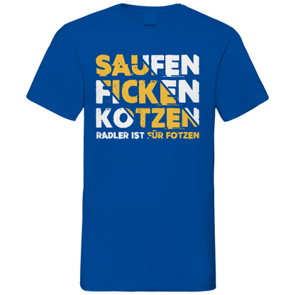Saufen Ficken Kotzen Radler ist für Fotzen - Herren V-Neck Shirt Royal Blue