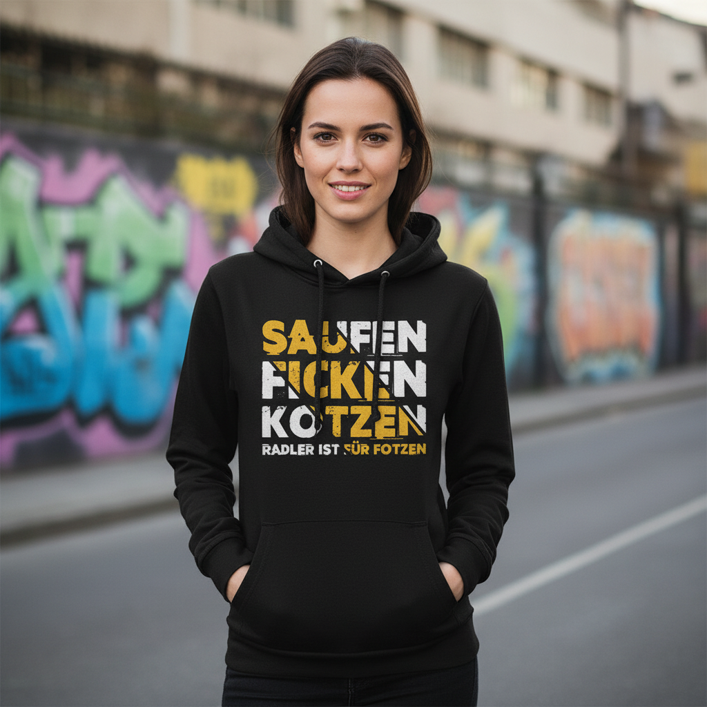 Saufen Ficken Kotzen Radler ist für Fotzen - Damen Hoodie