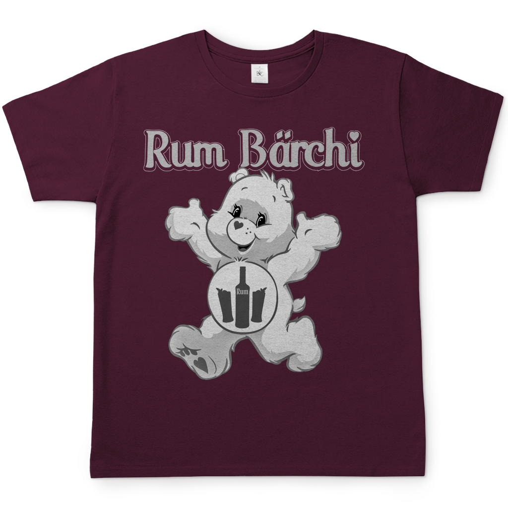 Burgundy Herren Shirt mit Rum Bärchi Karibik Spirituosen Aufdruck, Frontansicht