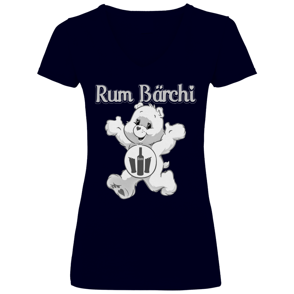 Rum Bärchi - Glücksbärchi - V-Neck Damenshirt Deep Navy