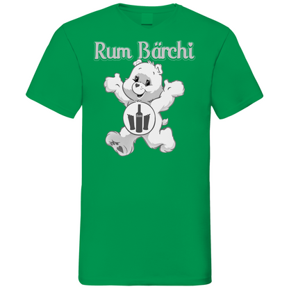 Kelly Green Herren V-Neck Shirt mit Rum Bärchi Havanna Aufdruck, Frontansicht