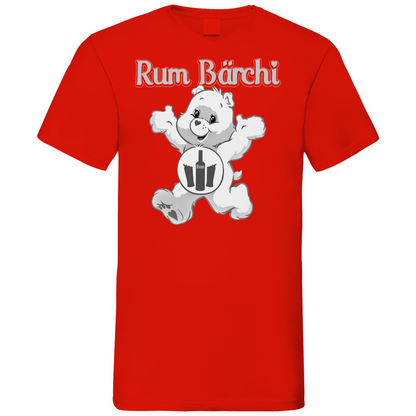 Rotes Herren V-Neck Shirt mit Rum Bärchi Salsa Karibik Aufdruck, Frontansicht