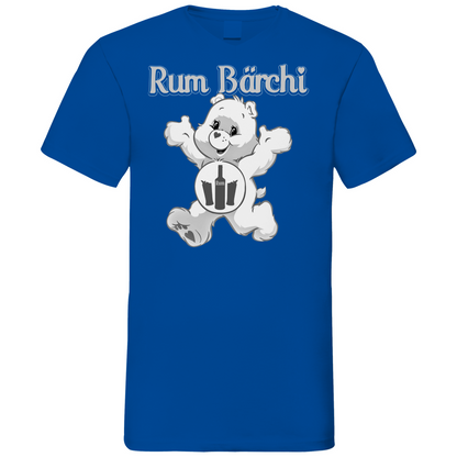 Royal Blue Herren V-Neck Shirt mit Rum Bärchi Longdrink Aufdruck, Frontansicht