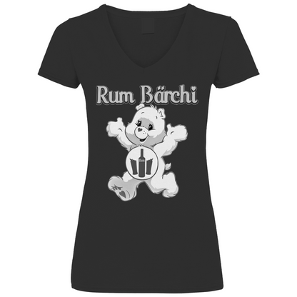 Rum Bärchi - Glücksbärchi - V-Neck Damenshirt Black
