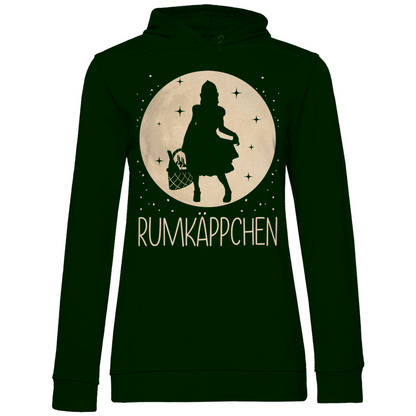 Forest Green Damen Hoodie mit märchenhaftem RUMKÄPPCHEN Design und Prinzessin, Frontansicht