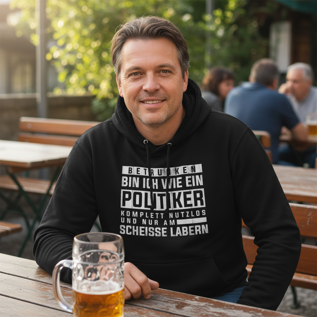 Betrunken bin ich wie ein Politiker - Unisex Hoodie