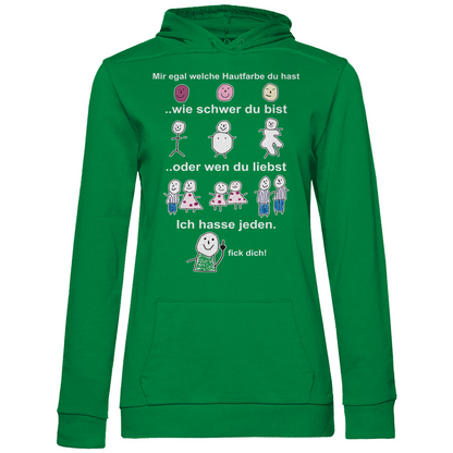 Mir egal welche Hautfarbe du hast - Damen Hoodie Kelly Green