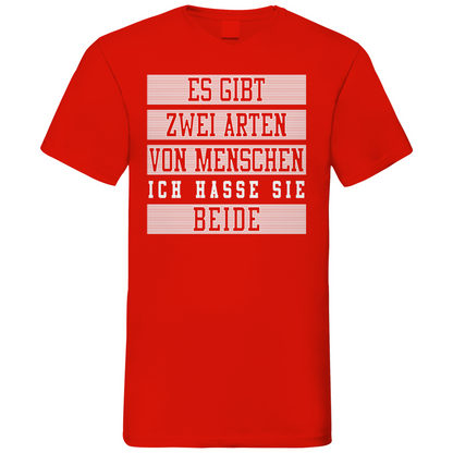 Es gibt zwei Arten von Menschen - Herren V-Neck Shirt Red
