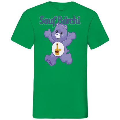 Sauf Bärchi - Glücksbärchi - Herren V-Neck Shirt Kelly Green