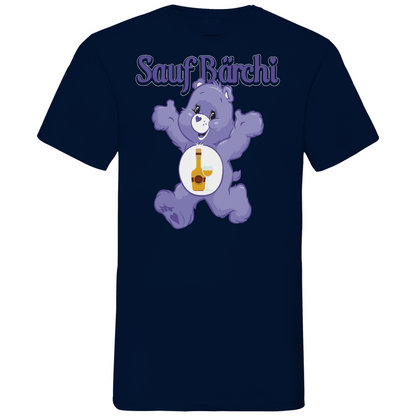 Sauf Bärchi - Glücksbärchi - Herren V-Neck Shirt Navy