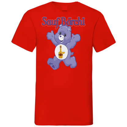 Sauf Bärchi - Glücksbärchi - Herren V-Neck Shirt Red