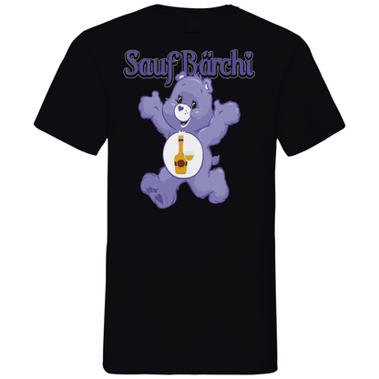 Sauf Bärchi - Glücksbärchi - Herren V-Neck Shirt Black