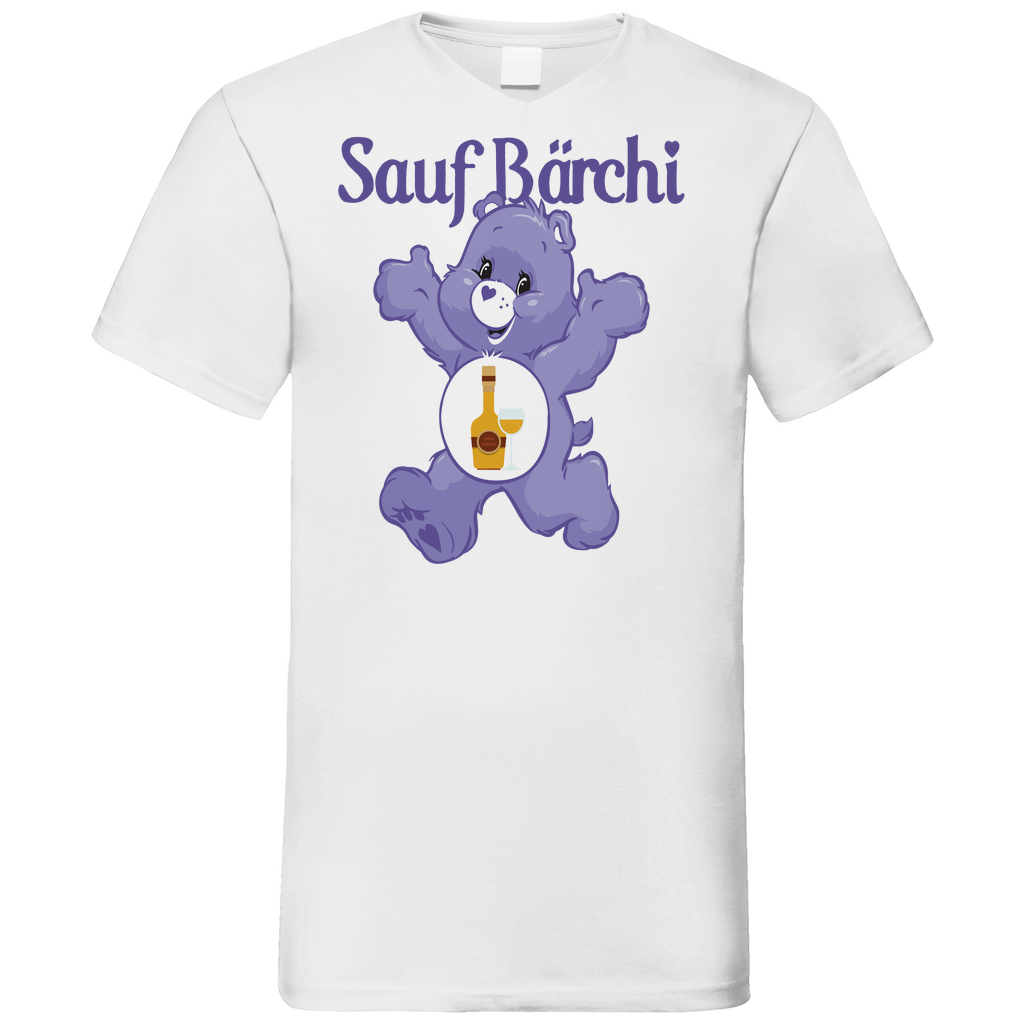 Sauf Bärchi - Glücksbärchi - Herren V-Neck Shirt White