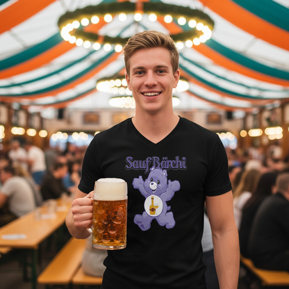 Sauf Bärchi - Glücksbärchi - Herren V-Neck Shirt