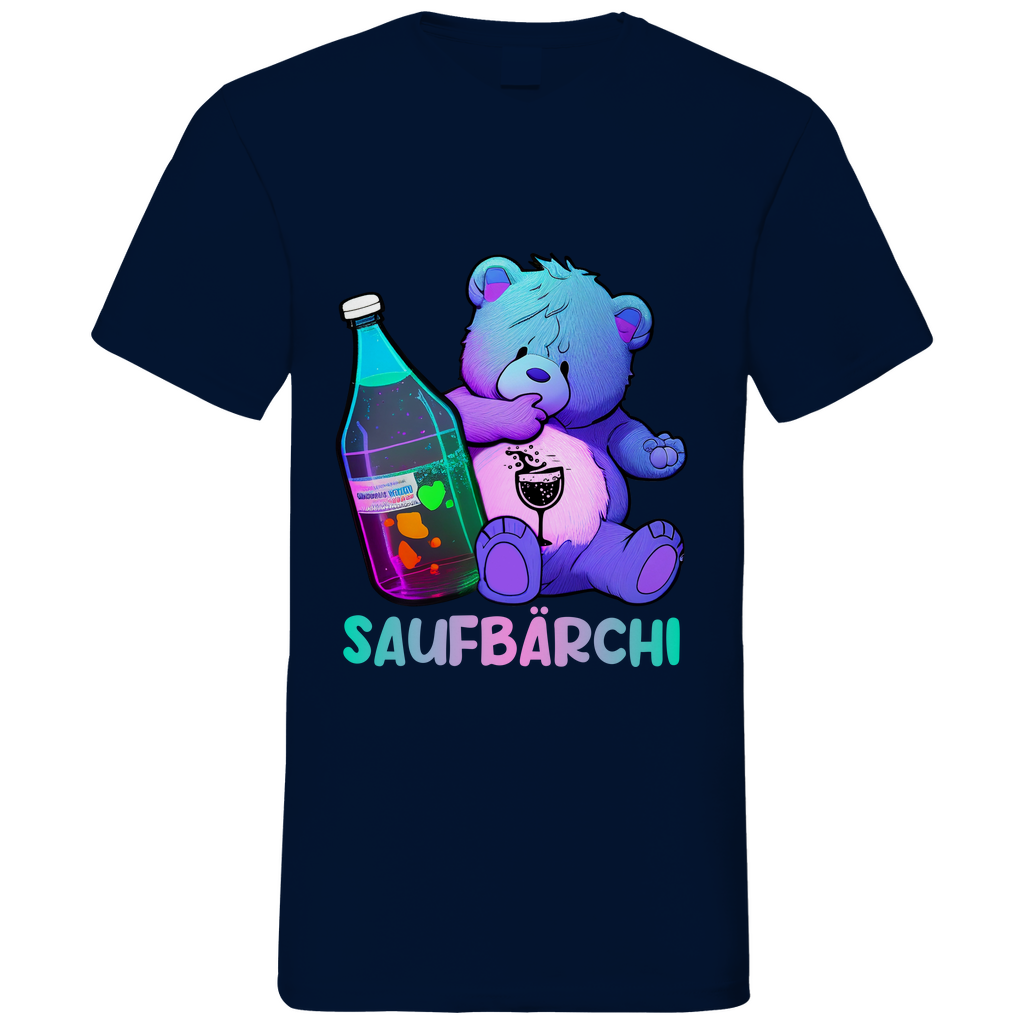 Saufbärchi - Herren V-Neck Shirt Navy