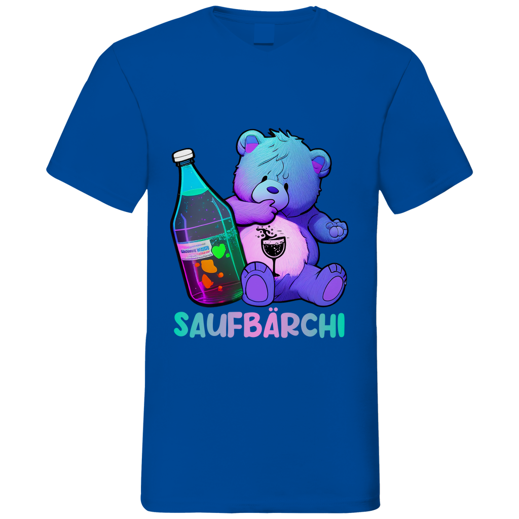 Saufbärchi - Herren V-Neck Shirt Royal Blue