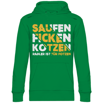 Saufen Ficken Kotzen Radler ist für Fotzen - Unisex Hoodie Kelly Green