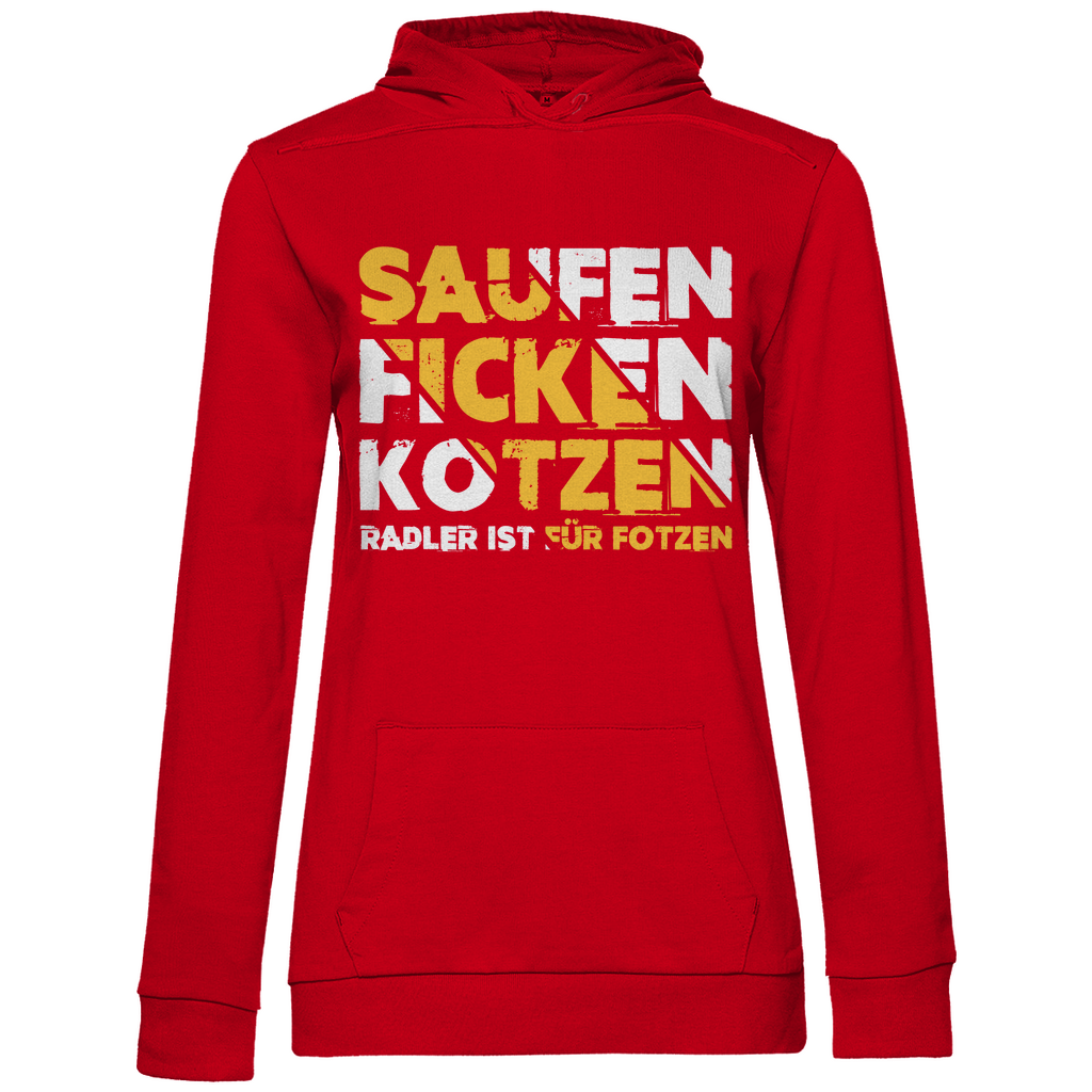 Saufen Ficken Kotzen Radler ist für Fotzen - Damen Hoodie Red
