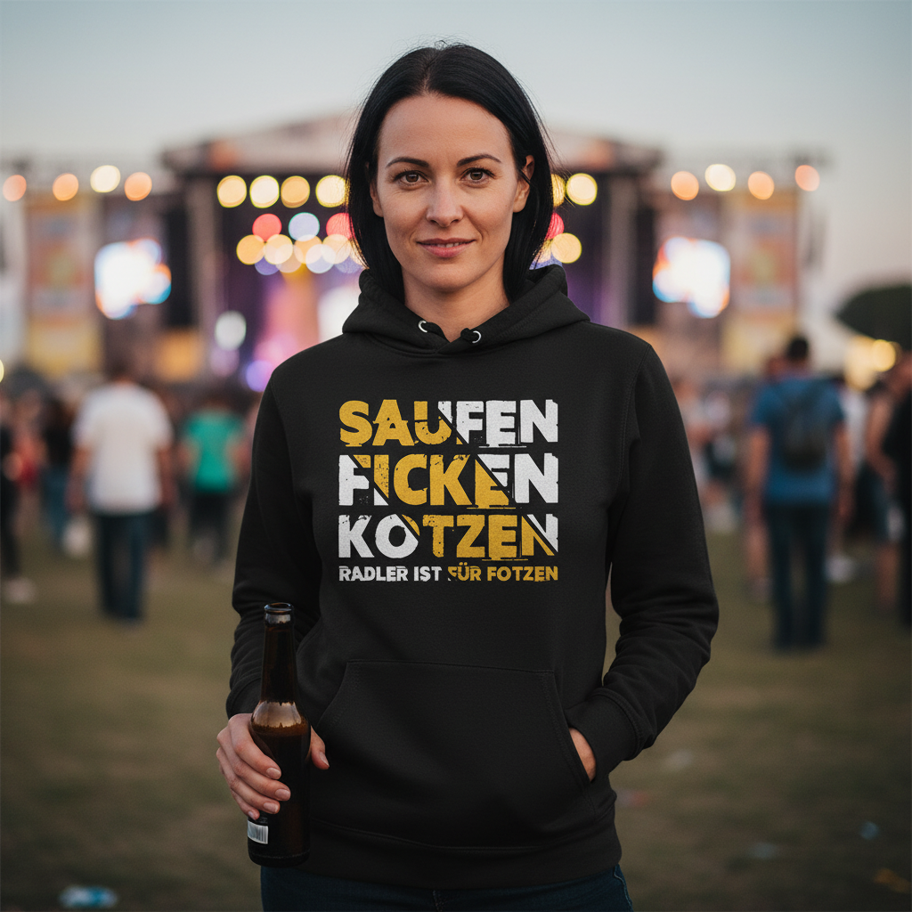 Saufen Ficken Kotzen Radler ist für Fotzen - Damen Hoodie