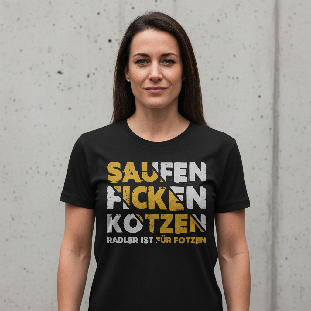 Saufen Ficken Kotzen Radler ist für Fotzen - Damenshirt
