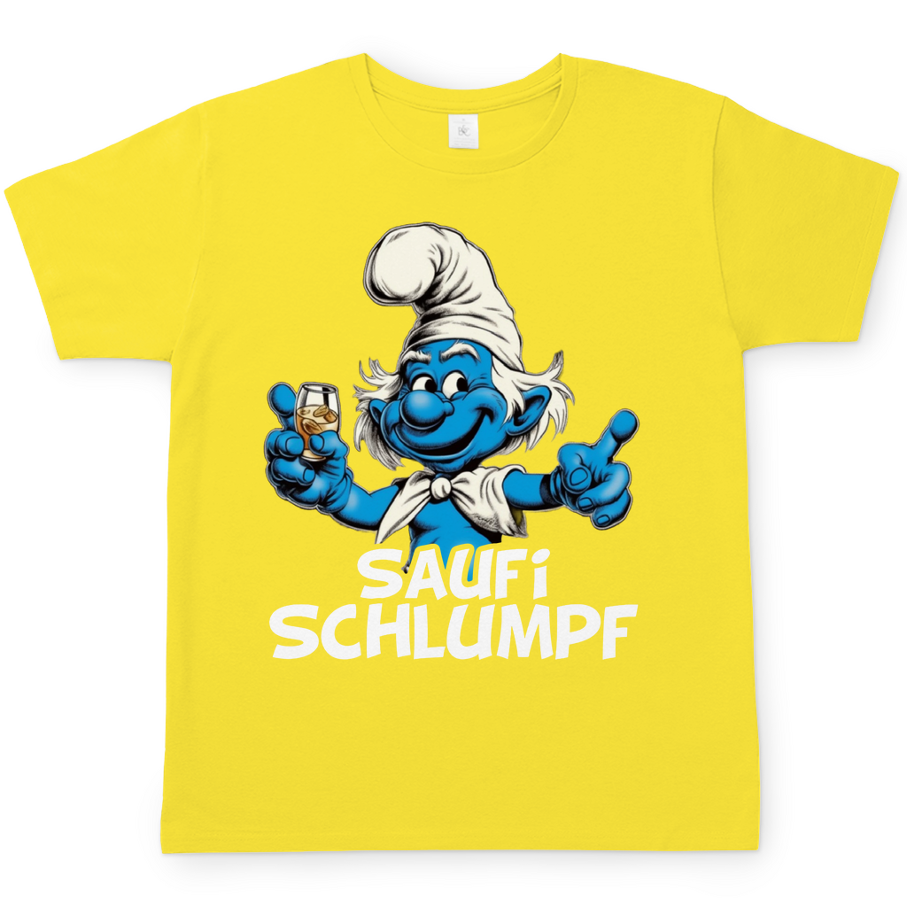 Saufi Schlumpf Grafik - Herren Shirt Solar Yellow