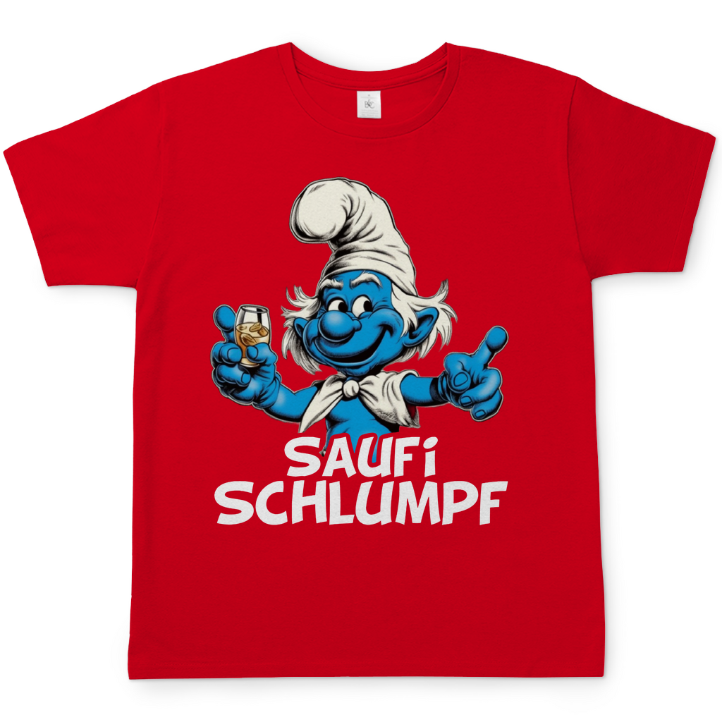 Saufi Schlumpf Grafik - Herren Shirt Red