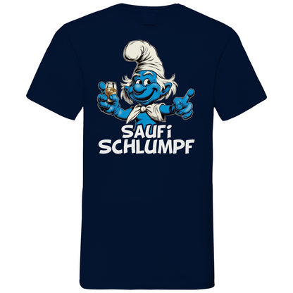 Saufi Schlumpf Grafik - Herren V-Neck Shirt Navy
