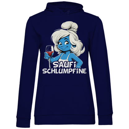 Saufi Schlumpfine Grafik - Damen Hoodie Navy Blue