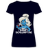 Saufi Schlumpfine Grafik - V-Neck Damenshirt Deep Navy