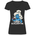 Saufi Schlumpfine Grafik - V-Neck Damenshirt Black