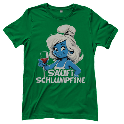 Saufi Schlumpfine Grafik - Damenshirt Kelly Green