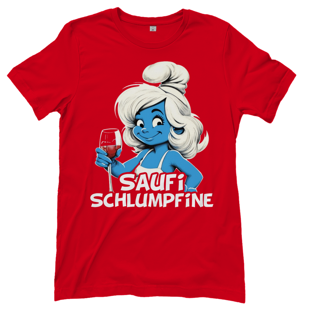 Saufi Schlumpfine Grafik - Damenshirt Red