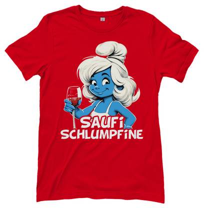Saufi Schlumpfine Grafik - Damenshirt Red
