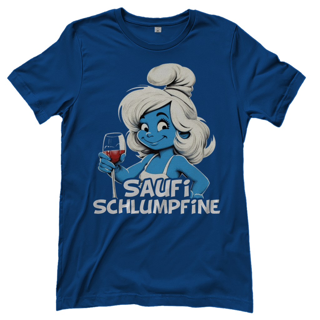 Saufi Schlumpfine Grafik - Damenshirt Royal Blue
