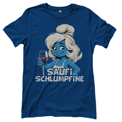 Saufi Schlumpfine Grafik - Damenshirt Royal Blue