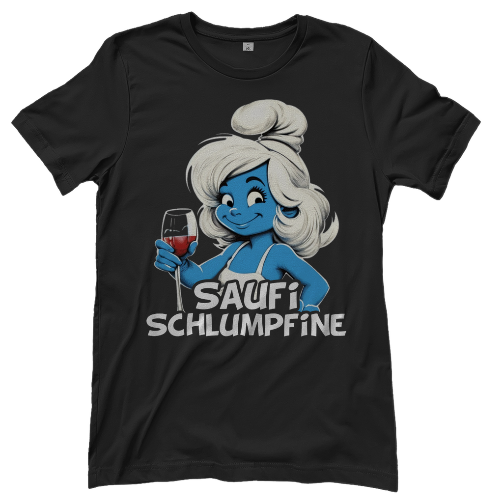 Saufi Schlumpfine Grafik - Damenshirt Black