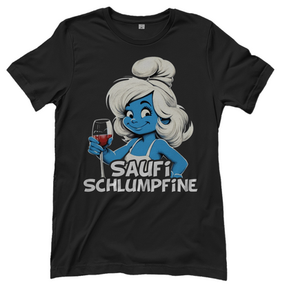 Saufi Schlumpfine Grafik - Damenshirt Black