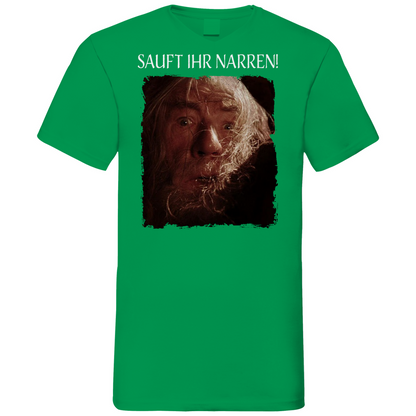 Sauft ihr Narren! Der Herr der Ringe Gandalf - Herren V-Neck Shirt Kelly Green