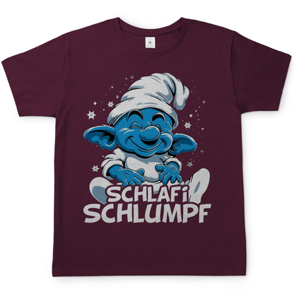 Schlafi Schlumpf Grafik - Herren Shirt Burgundy