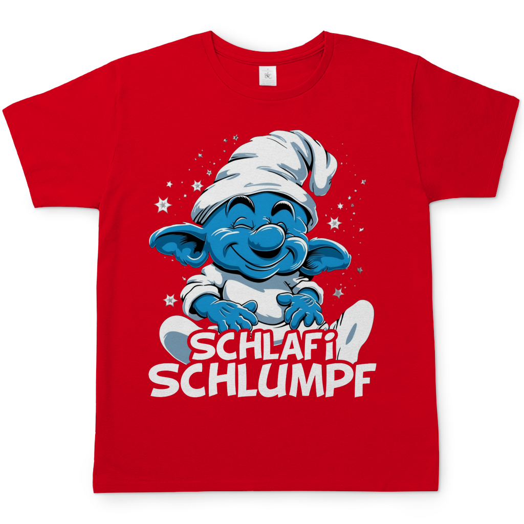 Schlafi Schlumpf Grafik - Herren Shirt Red