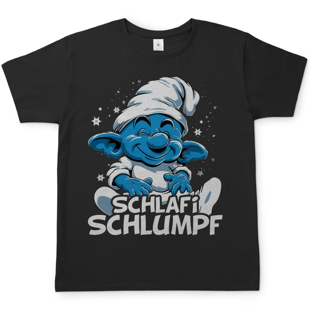 Schlafi Schlumpf Grafik - Herren Shirt Black