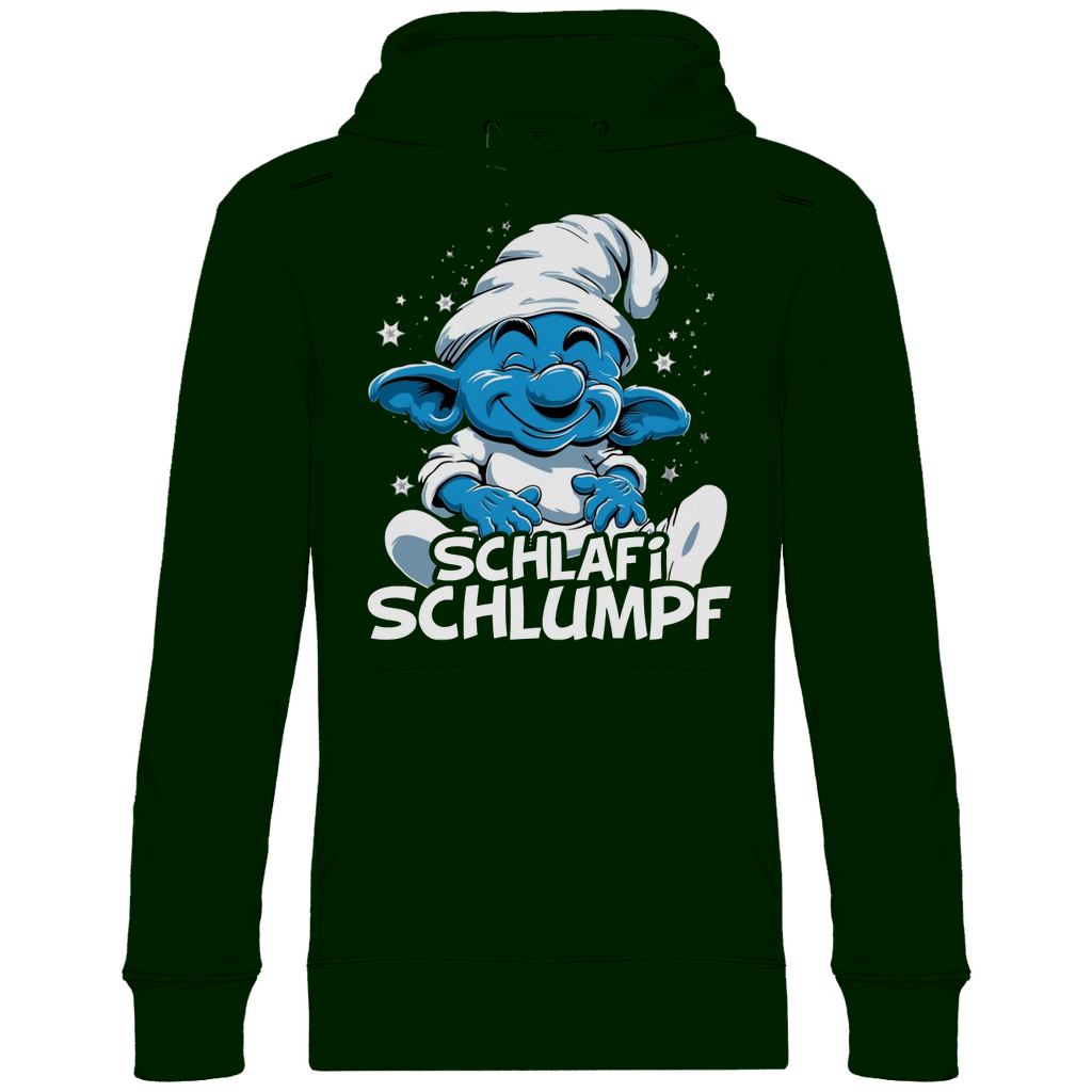 Schlafi Schlumpf Grafik - Unisex Hoodie Forest Green