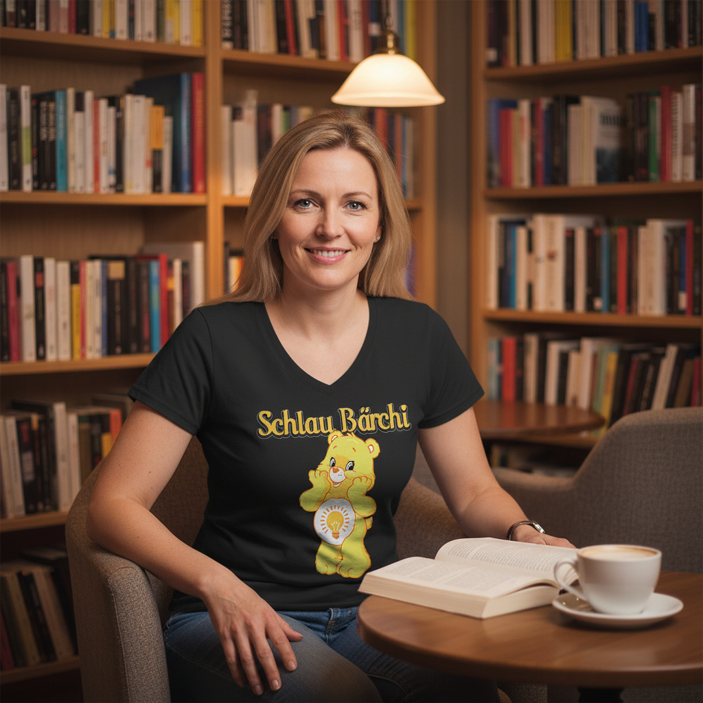 Schlau Bärchi - Glücksbärchi - V-Neck Damenshirt