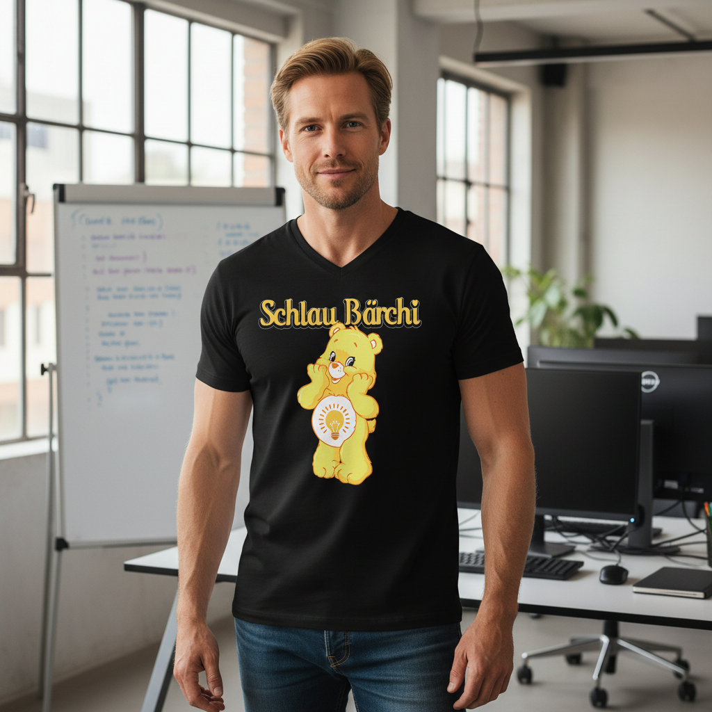 Schlau Bärchi - Glücksbärchi - Herren V-Neck Shirt