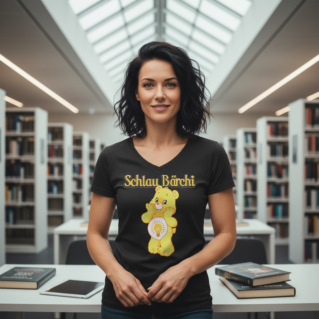 Schlau Bärchi - Glücksbärchi - V-Neck Damenshirt