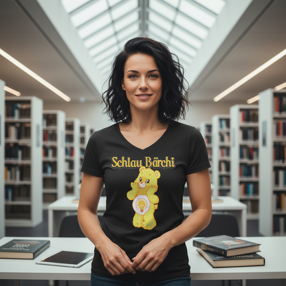 Schlau Bärchi - Glücksbärchi - V-Neck Damenshirt
