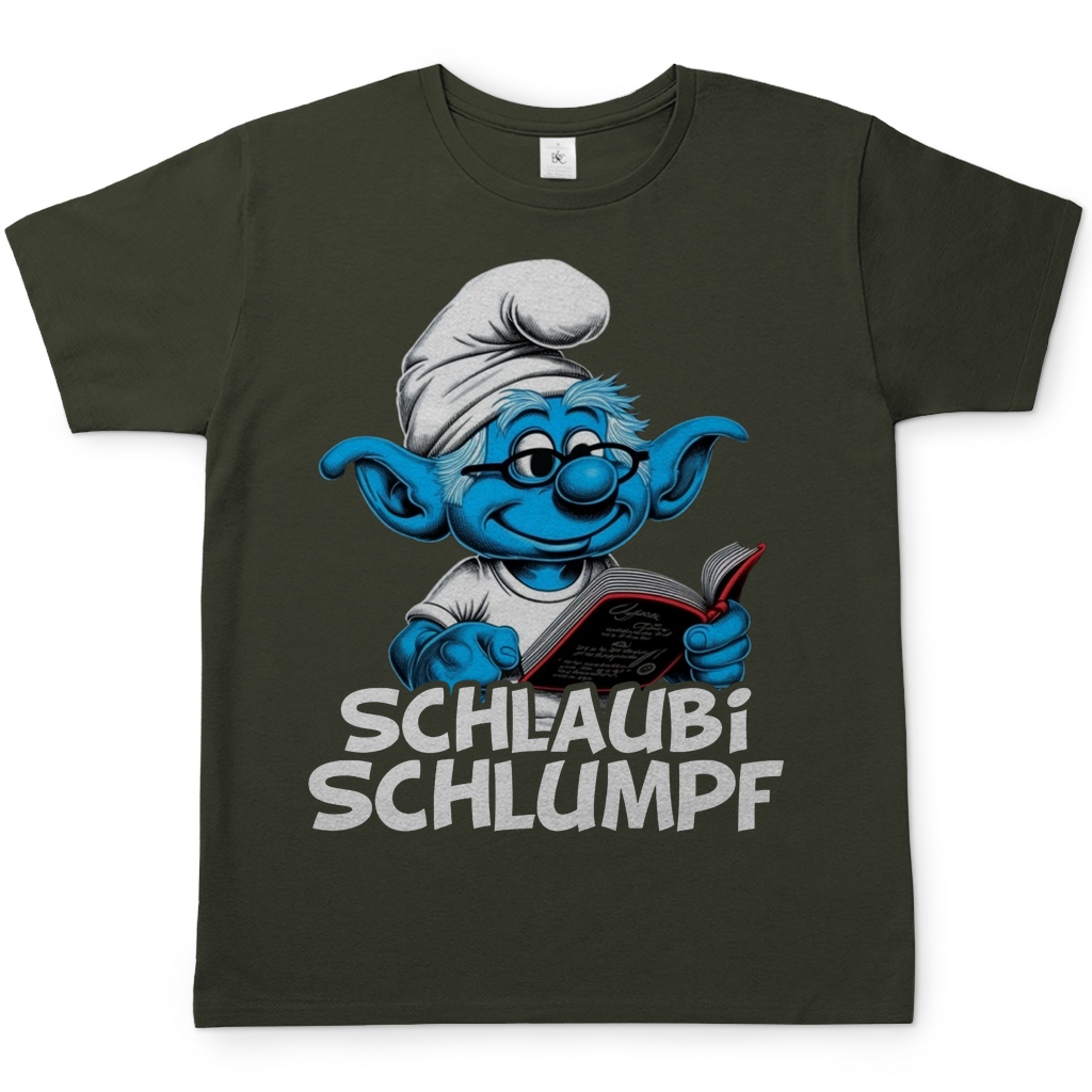 Schlaubi Schlumpf Grafik - Herren Shirt Urban Khaki