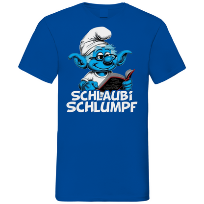Schlaubi Schlumpf Grafik - Herren V-Neck Shirt Royal Blue