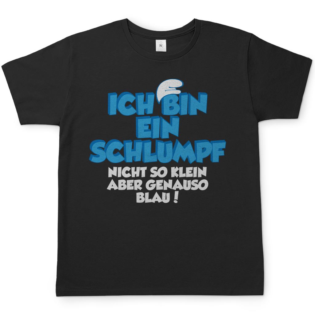 Ich bin ein Schlumpf nicht so klein aber genauso blau - Herren Shirt Black